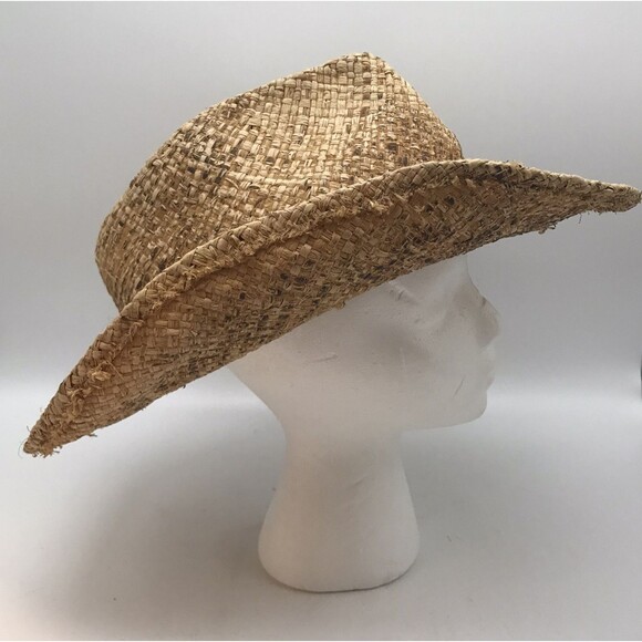 Panama Jack Woven Straw Cowboy Hat Adult Unisex OSFM Braided Twine Band Packable - Picture 4 of 13